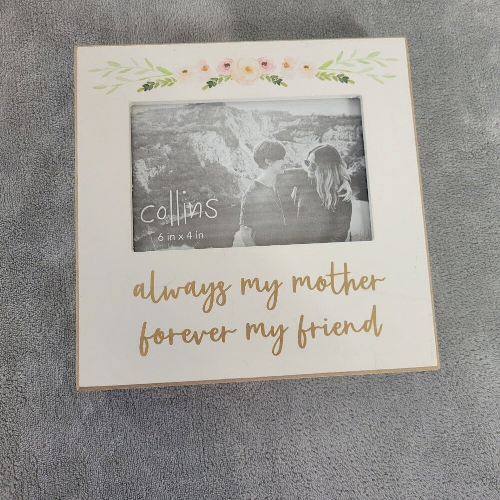 "Mother's Day" Collins White Photo Frame 4x6 Mom Friend Square‎ Wall Decor S93E